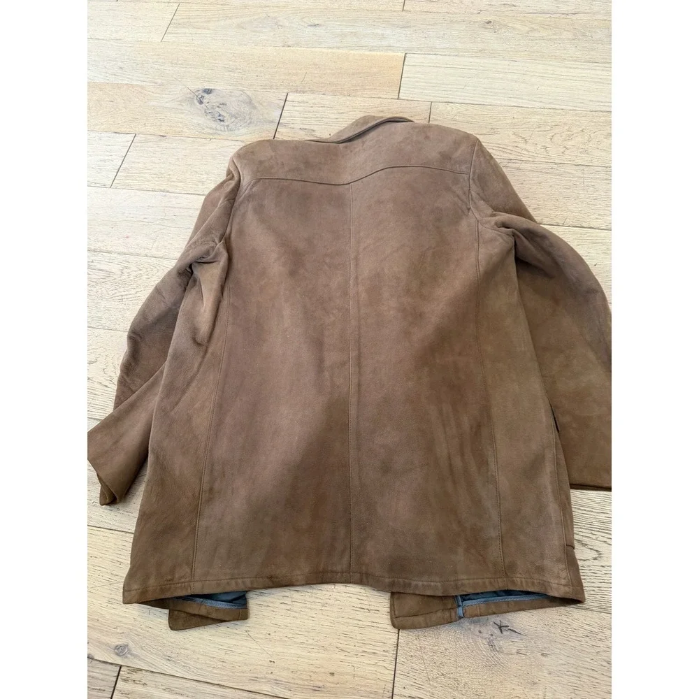 Vintage Furland Quinlon Fur Lined Suede Jacket Mens Brown Classic Style Coat XL‎